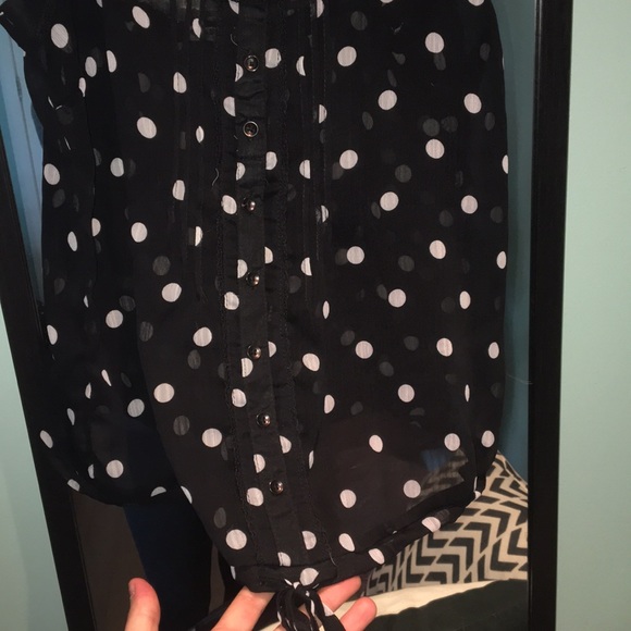 Sheer black cami XS with white polka dots - Picture 2 of 3